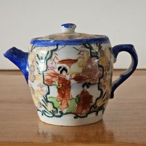 Miniature Kutani Transferware Porcelain Teapot